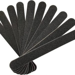 10 PCS Professional Double Sided 100/180 Grit Nail Files Black Manicure Pedicure