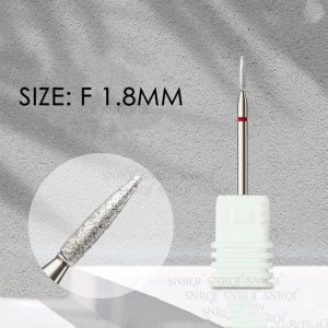 Diamond flame cuticle drill in red