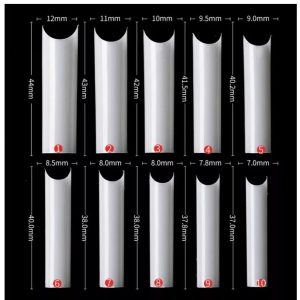 504PCS XXL Straight Square Acrylic Nail Natural Tips .