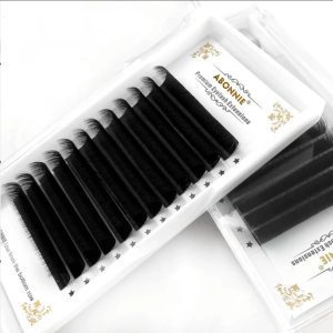 ABONNIE MATTE BLACK Easy fan lashes mix  8mm to 15mm .
