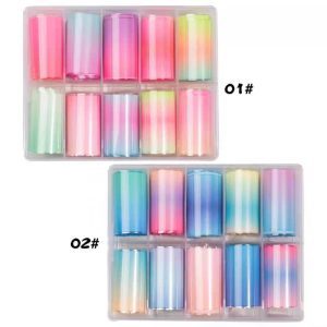 10 pack long ombre transfer foils