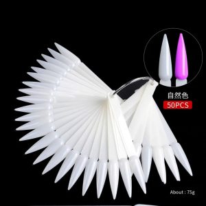 50 pack Stilleto shape Swatches nail Practice display
