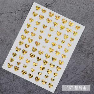 Gold Iridescent heart shape sticker