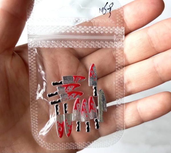 Bloody knife Halloween charms