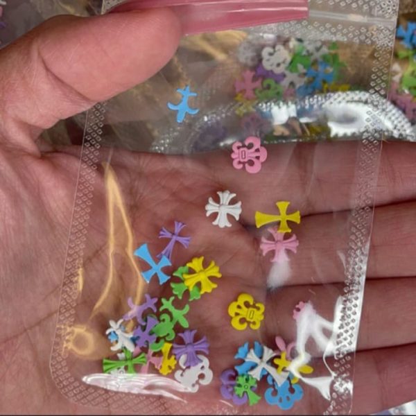 coloured cross charms