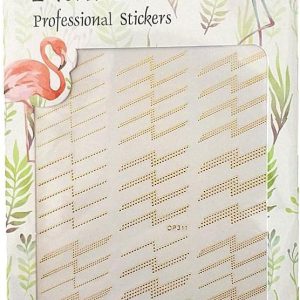 Gold Zig Zag Line Nail Art Stickers
