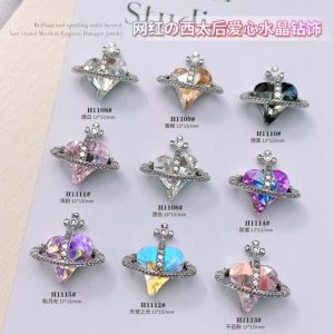 5 Pack Crystal Crooked Nail Charm