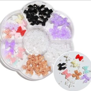 5D Mixed Color Bow Nail charms full set