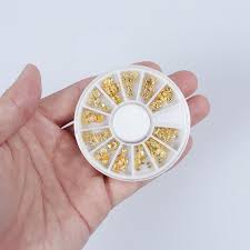 Jewelry Metal Rivets Nail Art Accessories Gold Studs Stars Moon Mix Patterns Epoxy Resin