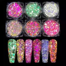 Flash Diamond glitters 6 sets Mixed Colors