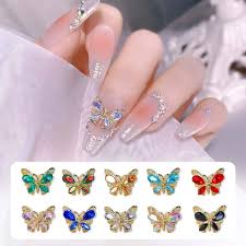 Diamond Butterfly Nail Charms