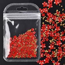 RED Acrylic Flower Resin Mixed Size Flower with beads