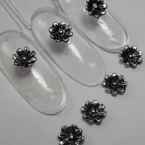 3D metallic flower nail art