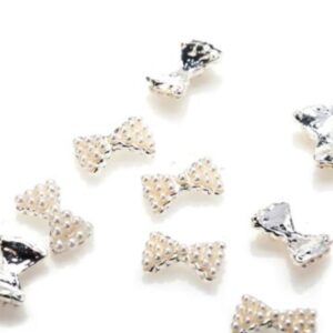 5 Pack 3D Pearl Bow Tie Nail Art Charm