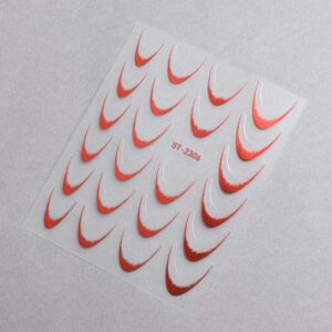 5D Metallic French Ombre Nail Sticker -RED