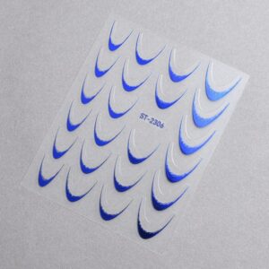 5D Metallic French Ombre  Sticker- BLUE